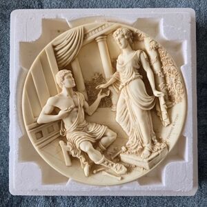 Delos Apollo Studios "Pygmalion & Galatea" Greek Marble Collector's 3D Plate